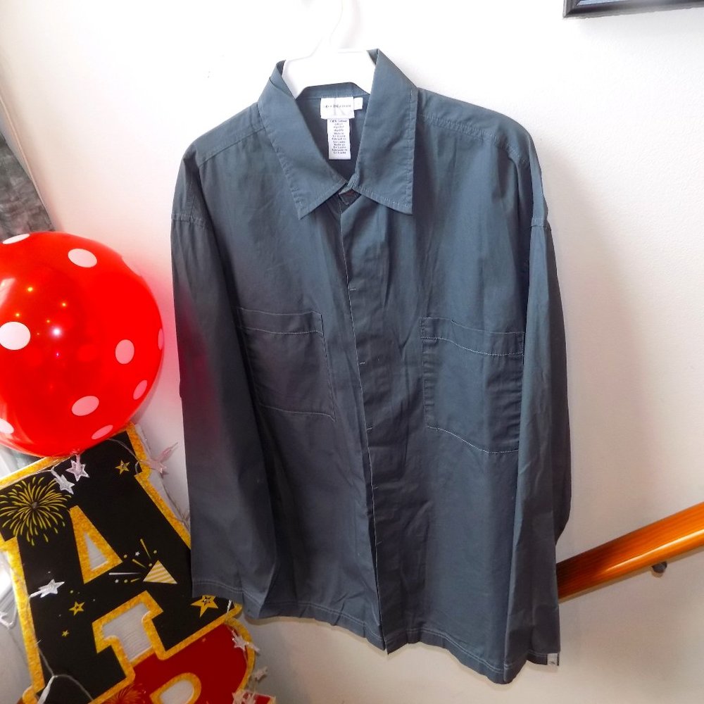 CALVIN KLEIN 100% COTTON GRAY SHIRT